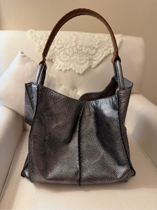 The Sak Handbags - Sak Los Feliz Large Dark-Silver Tote Bag